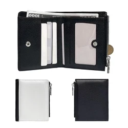 5pcs Wallets Sublimation DIY White Single Double Sided Blank Two Foldable Short Card Holder