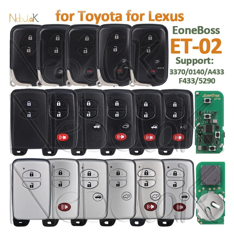 

Универсальный брелок-ключ ET02 4D 8A для Toyota RAV4, Land Cruiser Prado, Crown, Levin, Highlander, Camry, а также для Lexus EoneBoss Smart Remote