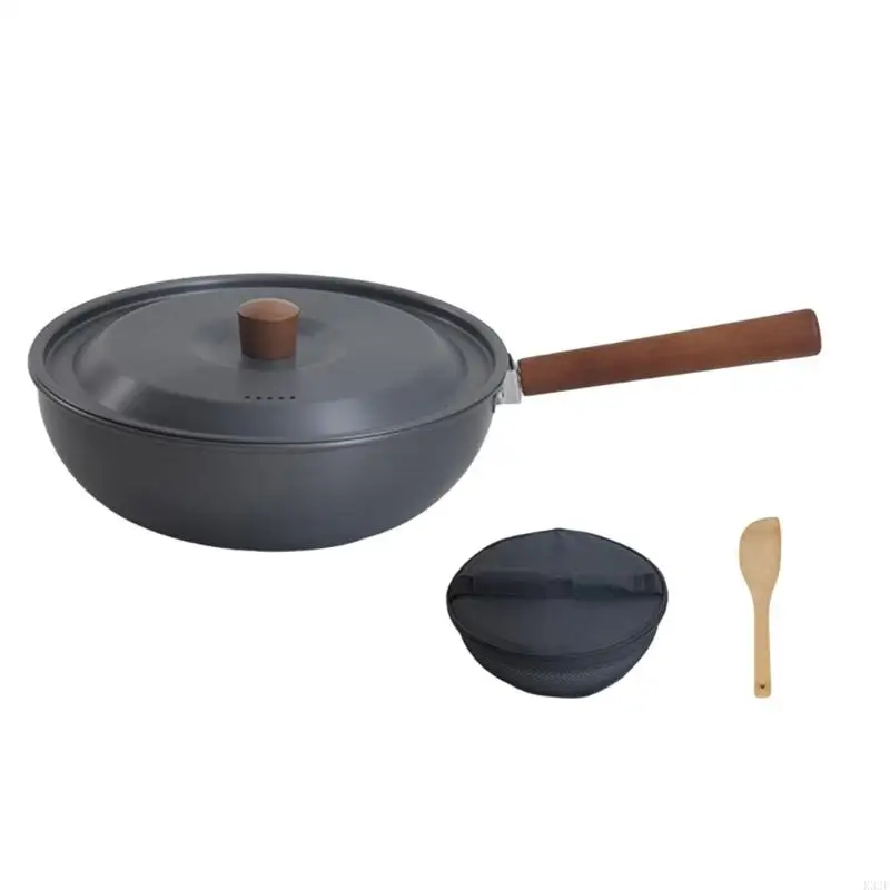 

2025 New Outdoor Frying Pan With Handle Portable Wok Nonstick Frying Pan Tableware