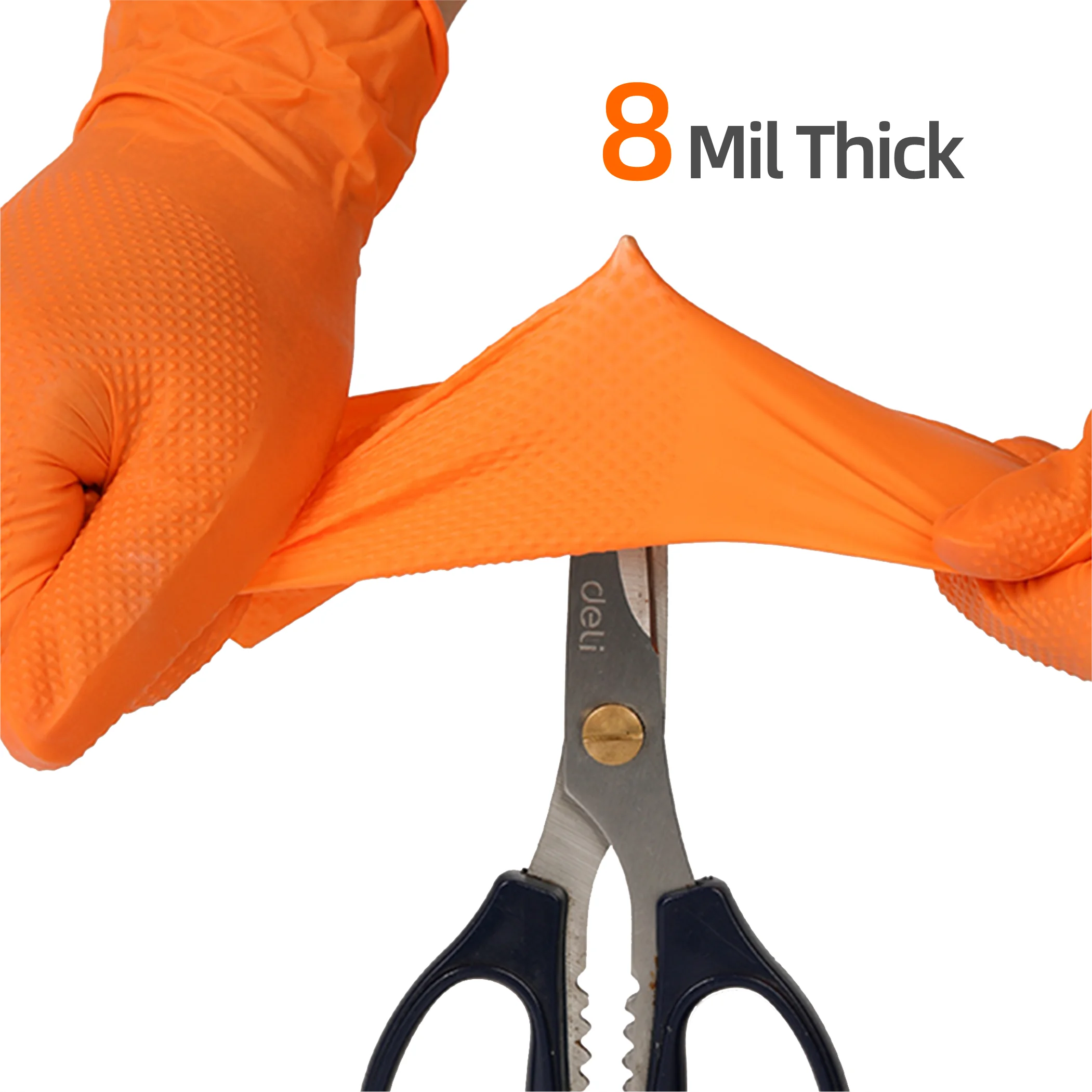 粉体ラテックスフリー オレンジ色 メカニカルダイヤモンド ニ - Nitrile Mechanic Glove のレビューと価格