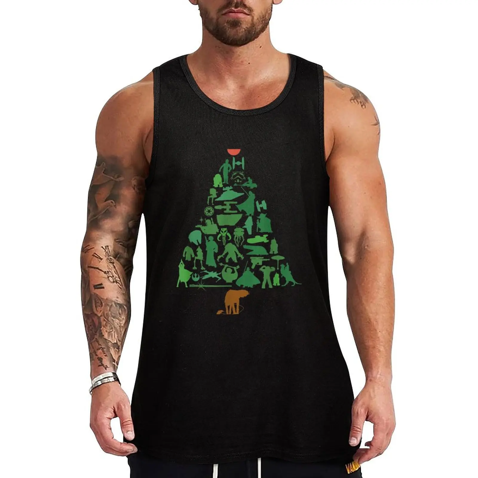 

Christmas tree green Tank Top Dry Fit Athletic Tank Top Sleeveless Gym Workout Shirt