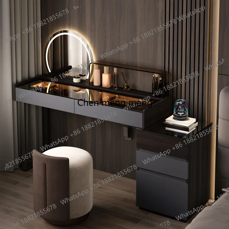 

Extendable Wood Makeup Vanity Desk Luxury Drawer Black Mirror Makeup Vanity Desk Vintage Modern Kaptafel Furniture For Bedrooms