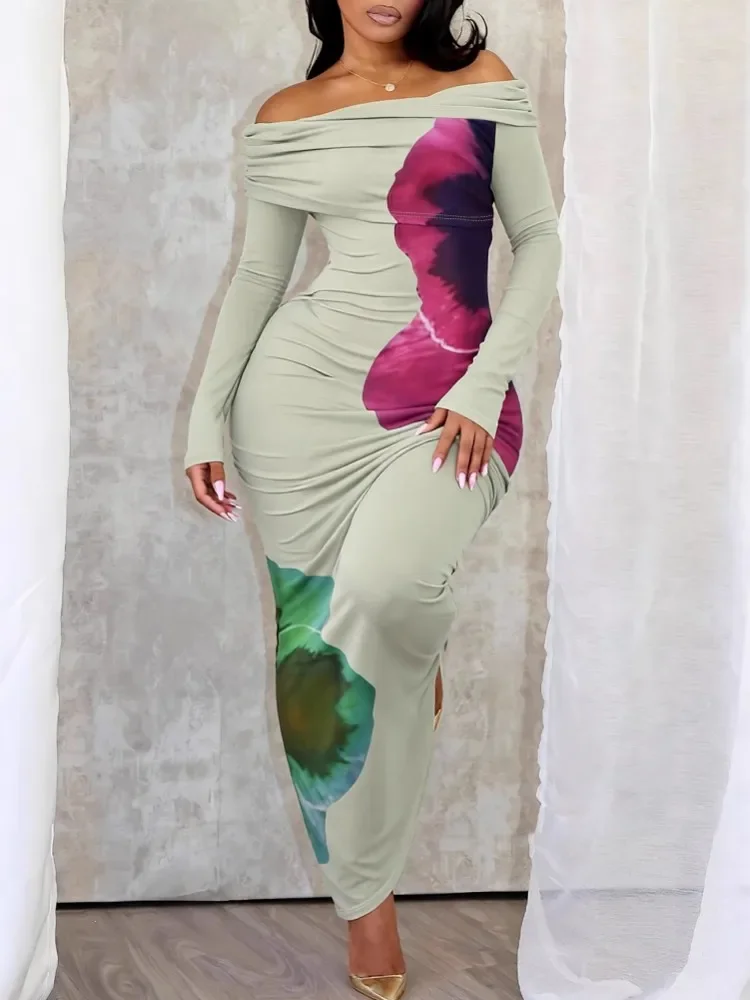 African Dresses For Women Elegant Spring Summer Long Sleeve Dashiki Maxi Dress Ladies Traditional African Clothing Fairy Dreaes