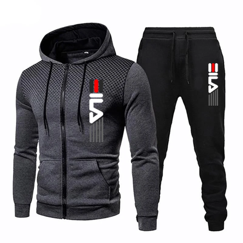 Hot Sales Hoodies Tracksuit Quality Men\'s Sweatshirt Jogging Outdoor Daily Zipper Top Autumn Winter Versatile Sweatpants Fashion