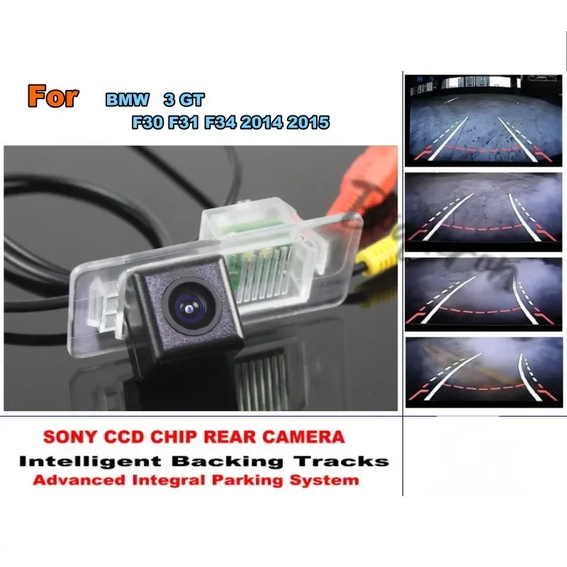 For BMW 3 GT F30 F31 F34 2014 2015 5 F10 F11 F07 Intelligent Car Parking Camera with Tracks Module Rear Camera CCD Night Vision