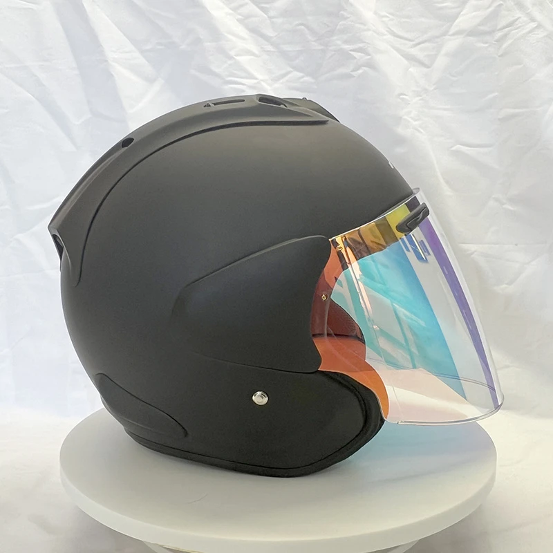 VZ-RAM Classic 3/4 Open Face Helmet,For Harley Motorcycle And Cruise Motorcycle Protection Helmets, SZ-G Flat-Black,Capacete