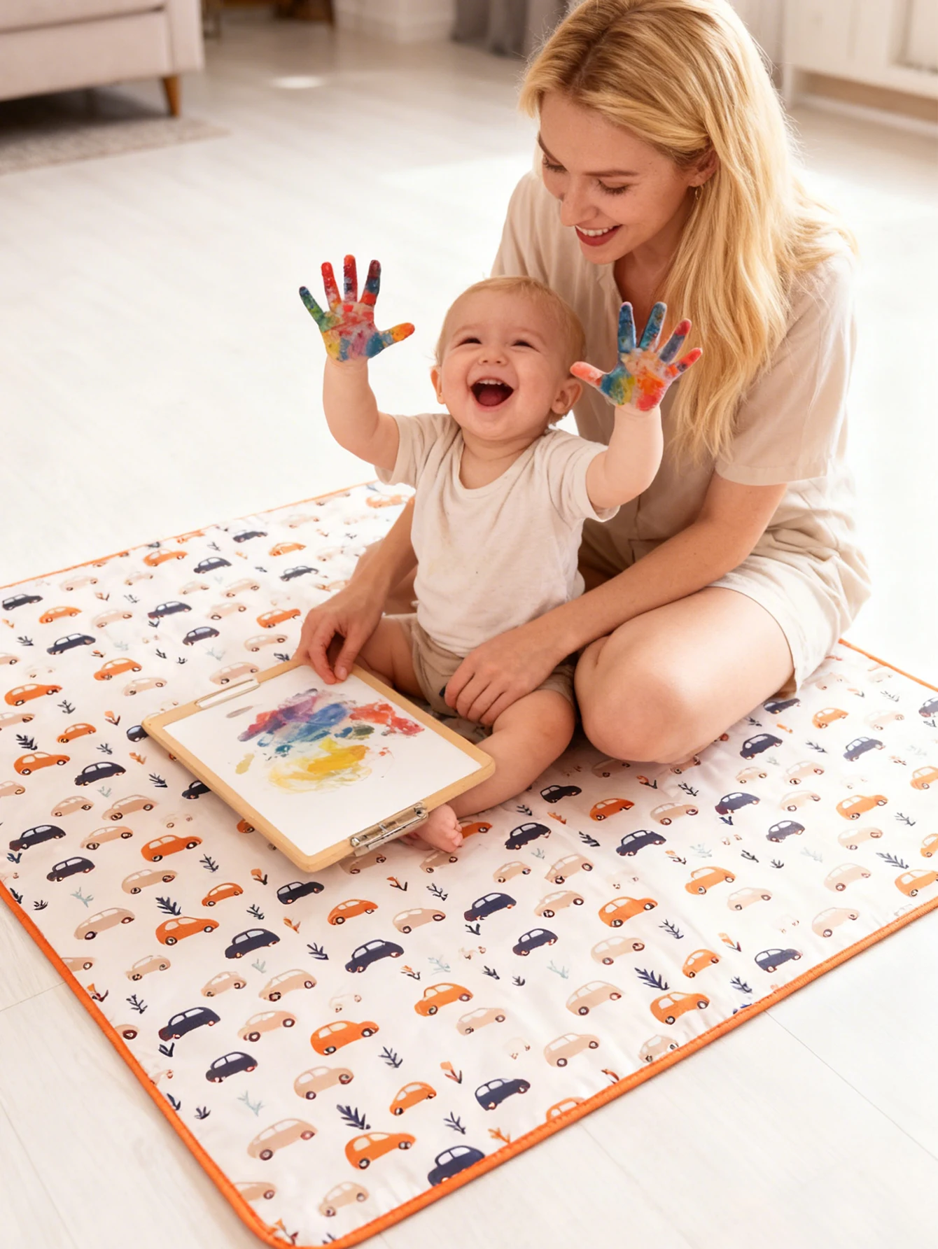 

Waterproof Baby Anti-Slip Mat Reusable Easy to Clean Non-Slip Nursery Floor Mat for Infants 130*130CM