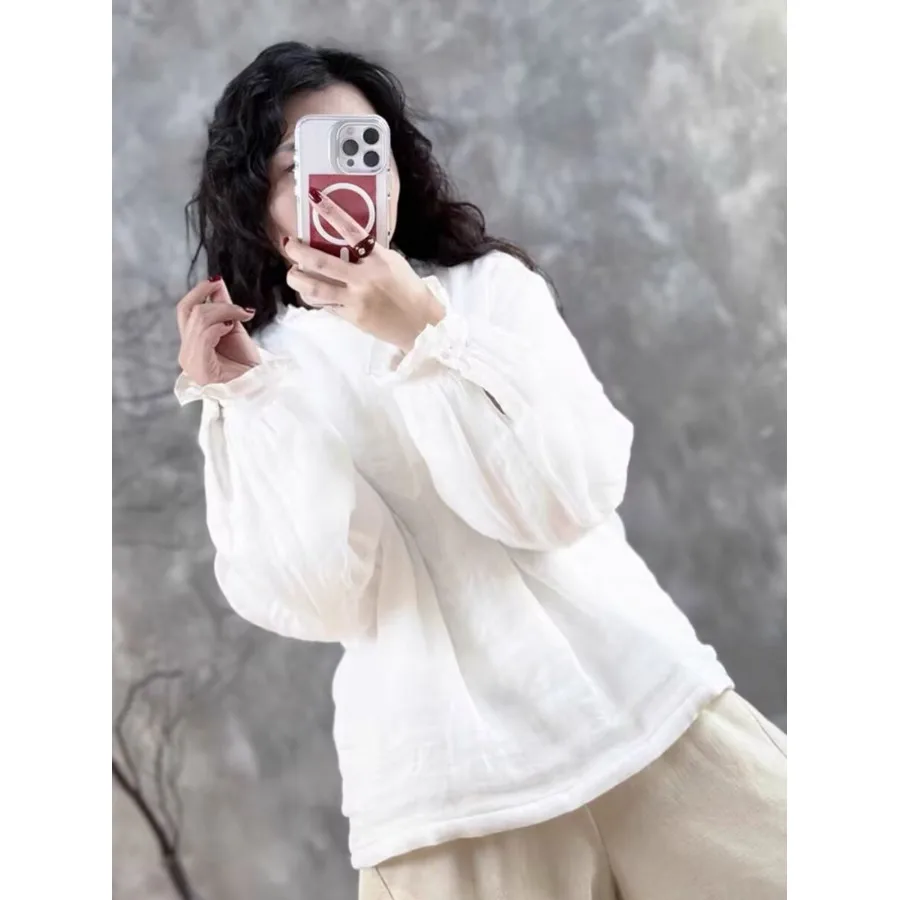 

Художественное хлопково-льняное пальто с капюшоном и длинными рукавами для женщин, осенне-зимнее, новое, модное, теплое, омолаживающее, универсальное хлопковое пальто