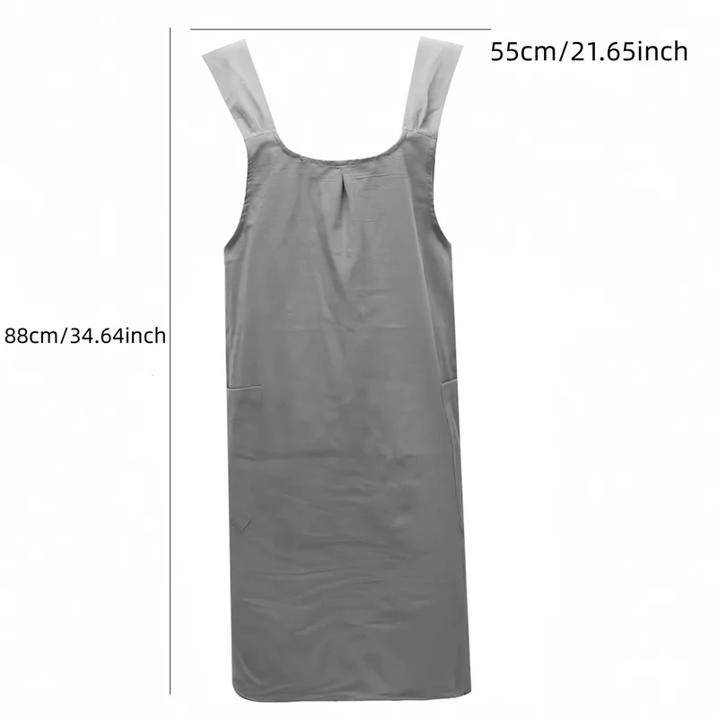 Women Cross Back Apron Waterproof Cotton Linen Florist Working Apron Fashion Portable Housework Kitchen Cooking Apron