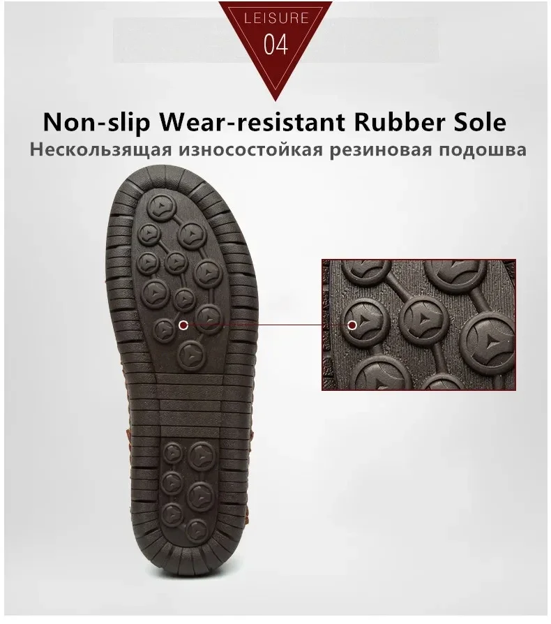 Neue modische Herren-Freizeitschuhe, handgefertigte Leder-Loafer, bequeme Herrenschuhe, hochwertige Schuhe aus Spaltleder, flache Fahrschuhe, Größe 48. – Detail 7