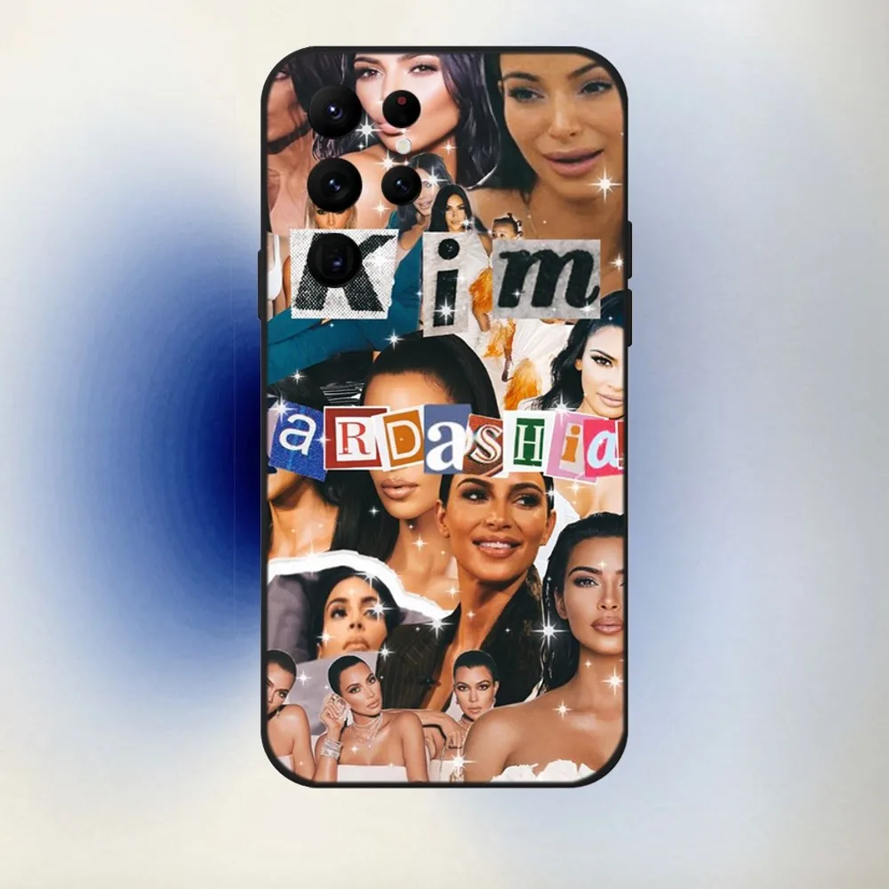 Funny Kim K-Kardashian Phone Case For Samsung S24,23,22,30,21,10,9,Ultra,Plus,Lite,FE,5G Black Soft Case