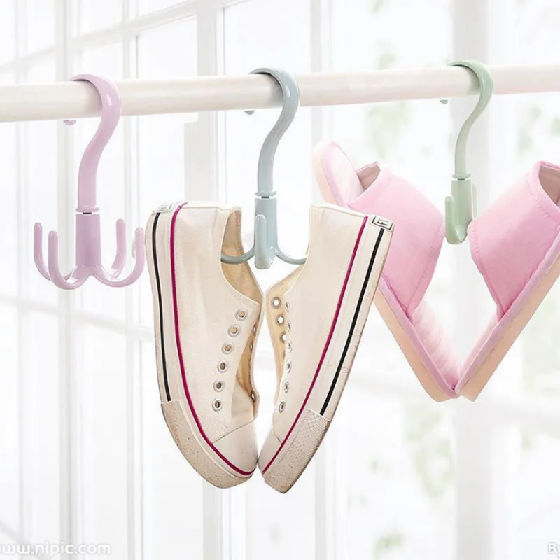 Space Saving Rotated Hanger Hooks Wardrobe Clothes Rack Hanger Organizer Bag Hanger Shoes Belt Scarf Hanging Rack Closet Hanger