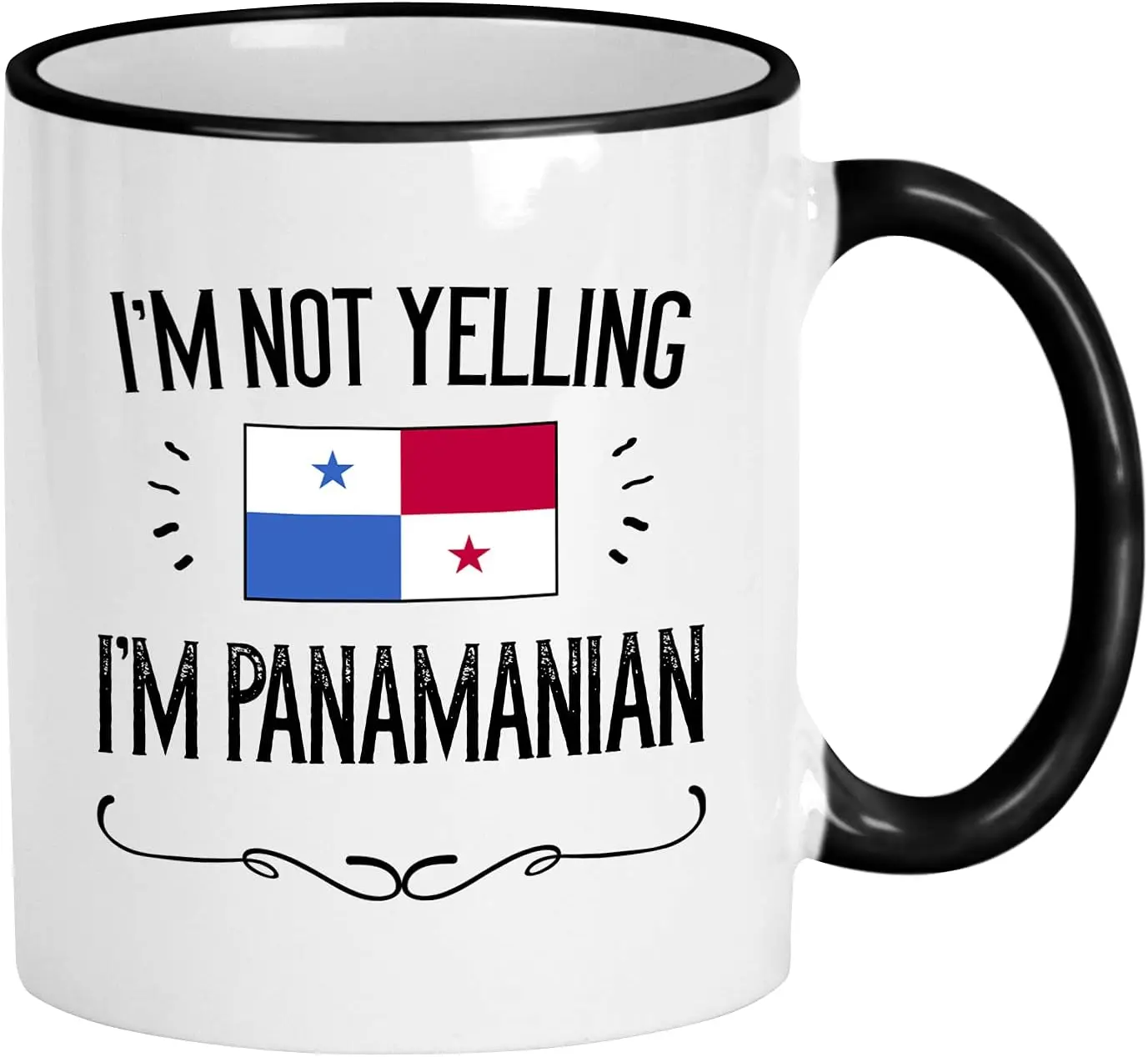 Panama Gifts. Not Yelling I'm Panamanian Ceramic 11 Oz Coffee Mug. Present Idea For Latin Proud Men/Women with the Country F