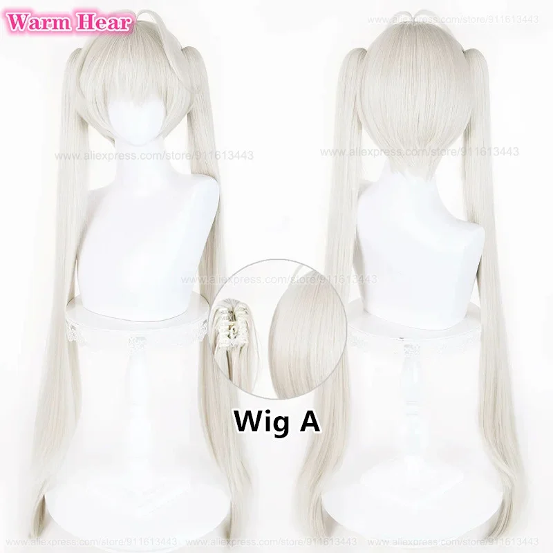 2 Styles Anime Kasugano Sora Long 90cm Light Grey Golden Double Ponytails Cosplay Anime Wigs Heat Resistant Synthetic Hair Wigs