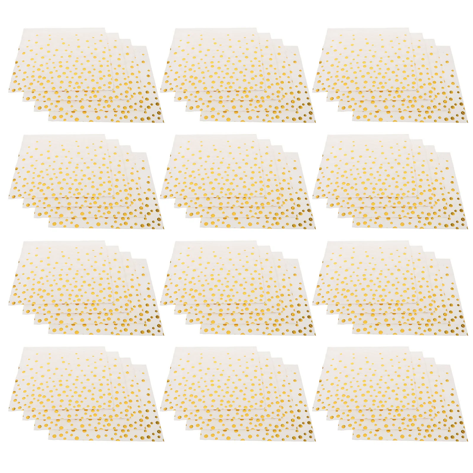 

100Pcs Gold Foil Dot Wedding Napkins Elegant Disposable Cocktail Napkins for Bridal Shower Anniversary Holiday Party Beverage