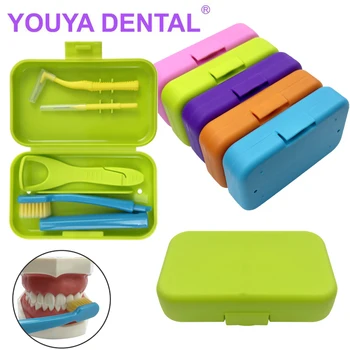 แปรงซอกฟันเครื่องมือเครื่องขูดลิ้นแปรงสีฟันทำความสะอาดล้ำลึกแบบพกพา4ชิ้น/เซ็ตแปรงซอกฟัน