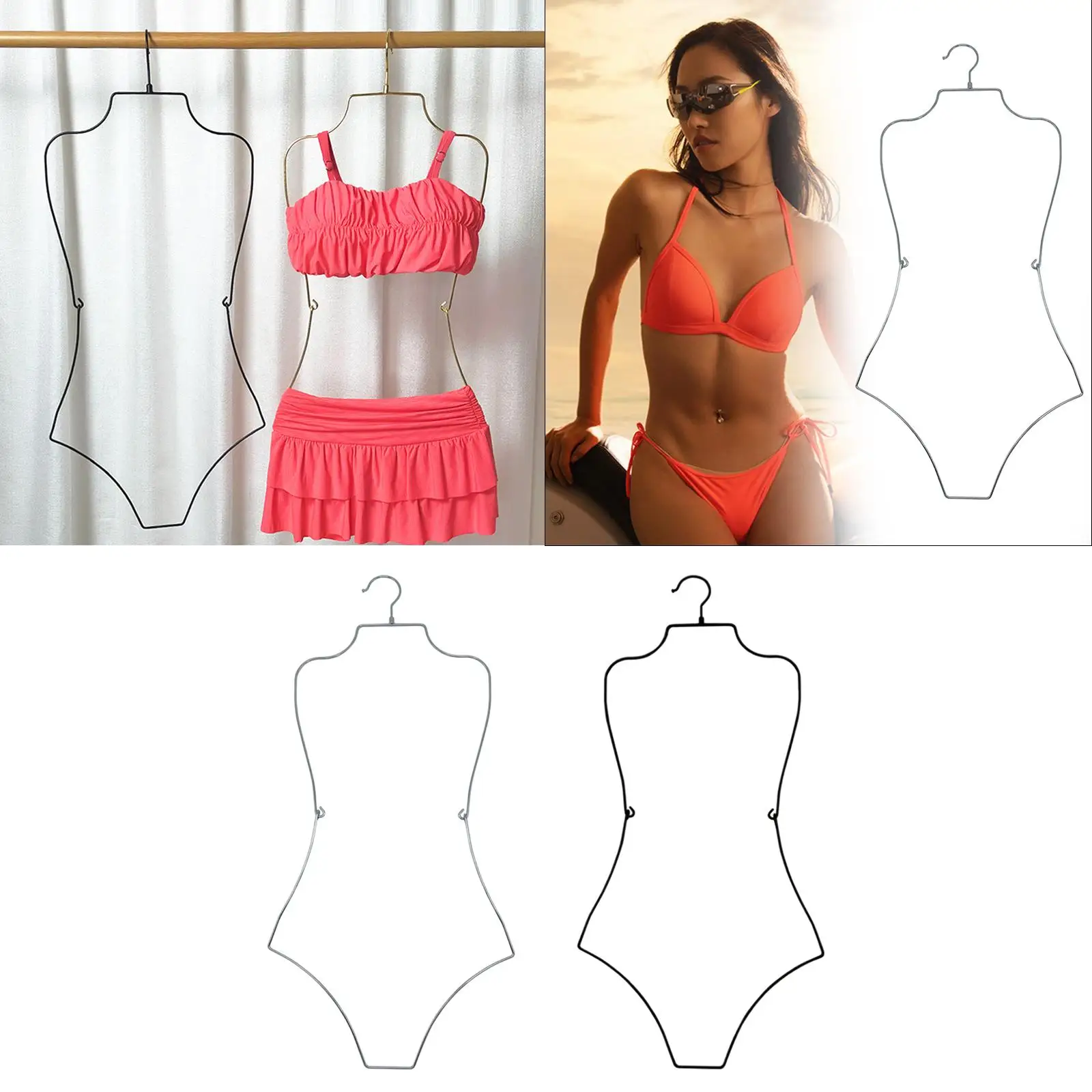 Swimsuit Display Hanger Lingerie Hanging Rack Folding Top Swivel Hook Bathing Suit Display Rack for Sleepwear Shops Boutiques