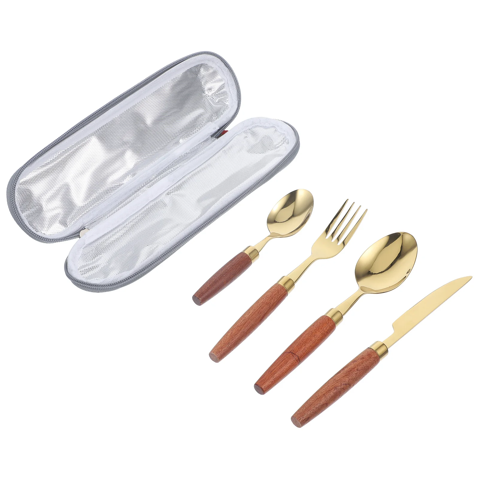 

1Set Portable Flatware Kit Stainless Steel Dinnerware Set Elegant Simple Design Comfortable Grip Ideal for Western Food Outdoor