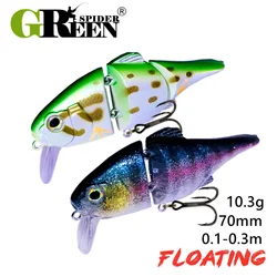 GREENSPIDER Joint Fishing Lure 70MM 10.3G Floating Swimbait Crankbaits Wobbler Minnow Artificial Hard Bait Bass Pike Tackle