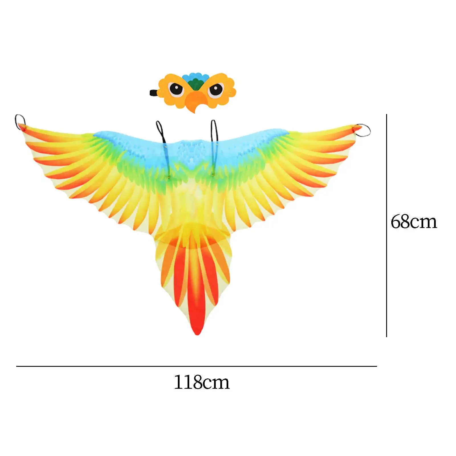 Kids Bird Costume Set with Headband Kids Halloween Costume Parrot Wings Cape for Cosplay Carnival Masquerade Party Children