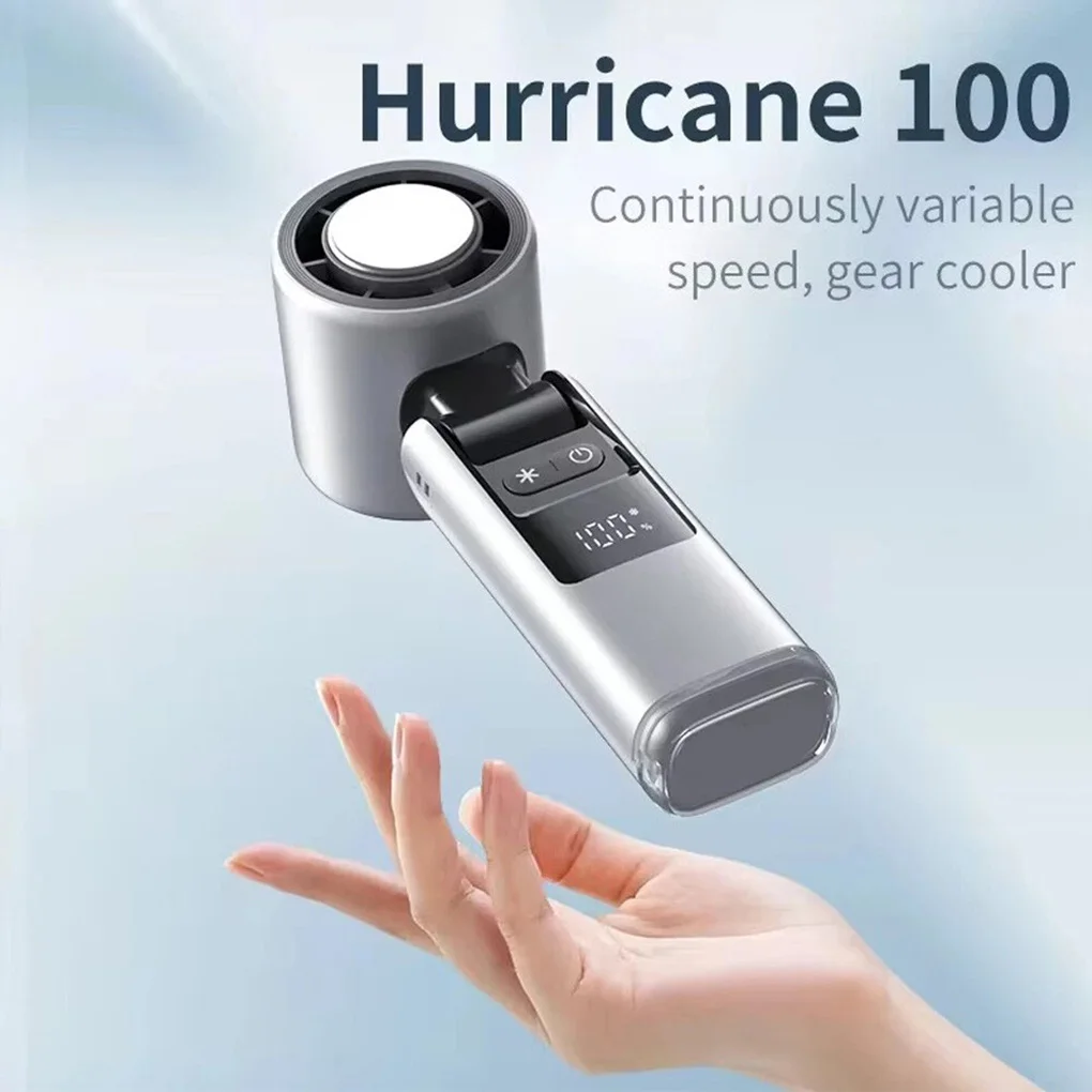 

Mini Ice Compress Handheld Fan Wind Speeds Adjustable USB Rechargeable Portable Fan Outdoor Turbo Neck Fan Hand-held Folding