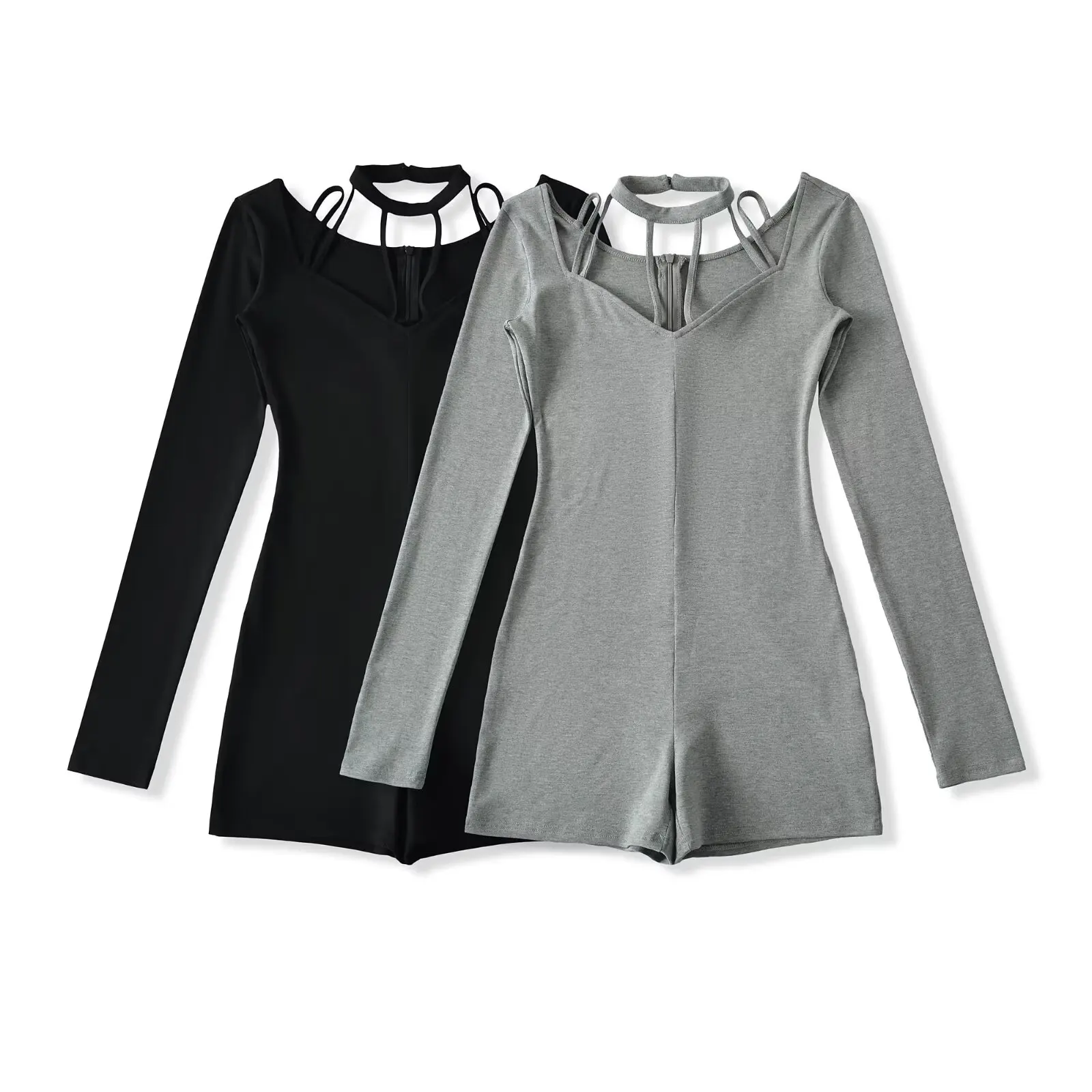 

Pure Desirable Long Sve Suit for Women Sexy Slimming Ne Hanging High Waist Sweet Sle Casual Versatile Bodycon