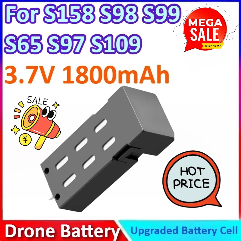 

New 1800mAh 3.7V Drone RC Battery for S155 S132 S159 S158 S98 S99 S65 S97 S109 S135 S138 Uav Drone Batterie Spéciale Rc Partie