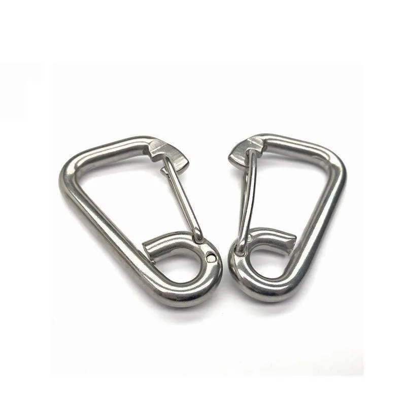 

1pc Quick Link Spring Hook Stainless Steel Carabiner Clip for Hiking Camping Dog Leash Connection Buckle Durable Diving Buckles