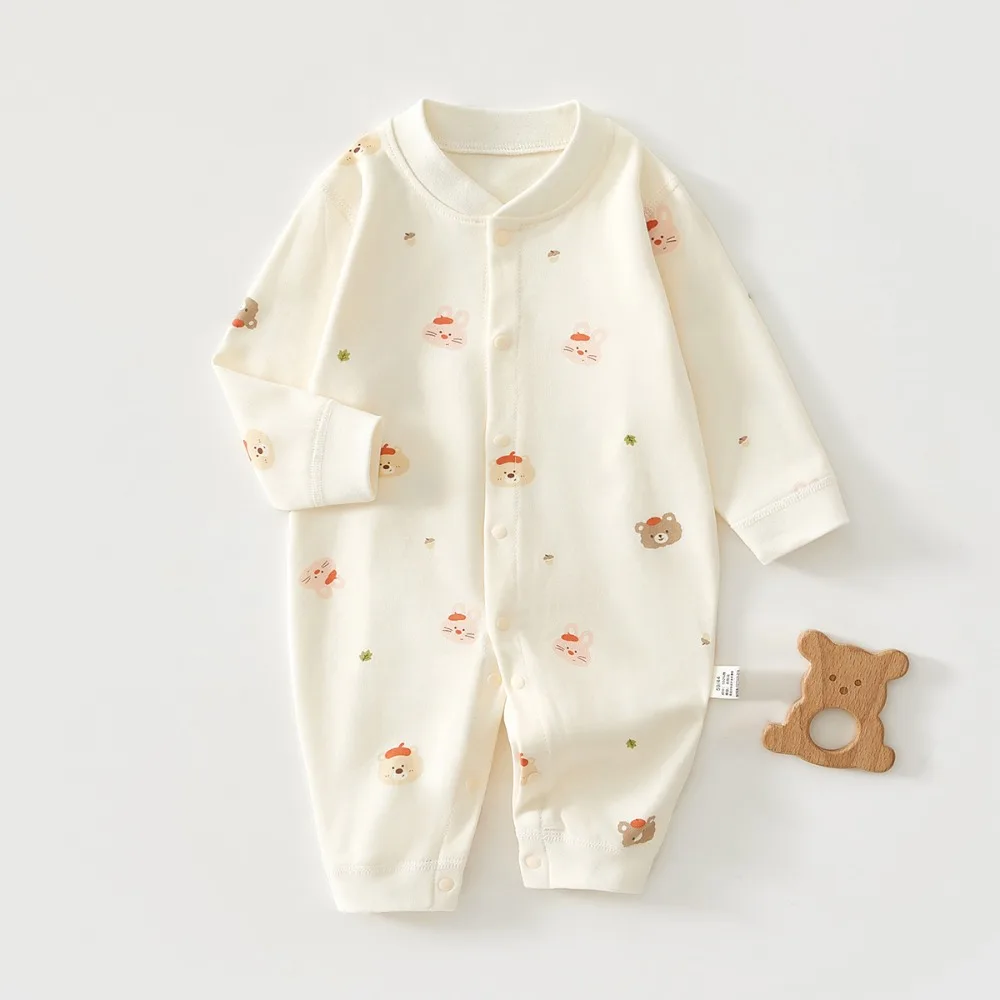 0-18M Baby Boneless Bodysuit Newborn Single Breasted Romper Boys and Girls Cartoon Bodysuit Single Breasted Jumpsuit