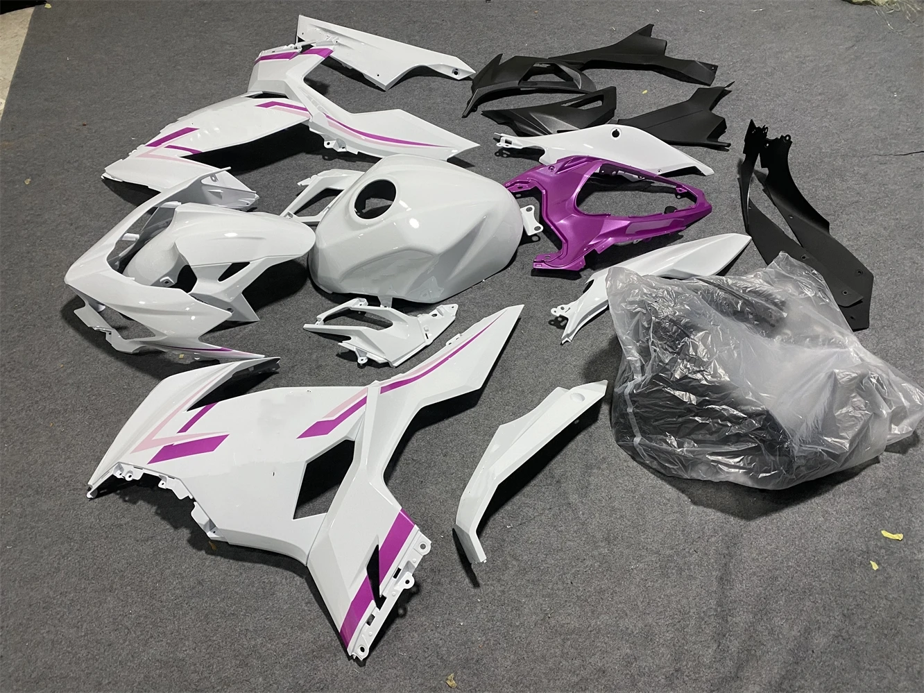 Motorcycle Fairing Kit fits Ninja 400 2018 2019 2020 2021 2022 2023 ZX400 EX400 18 19 2021 22 23 Year fairing White Purple