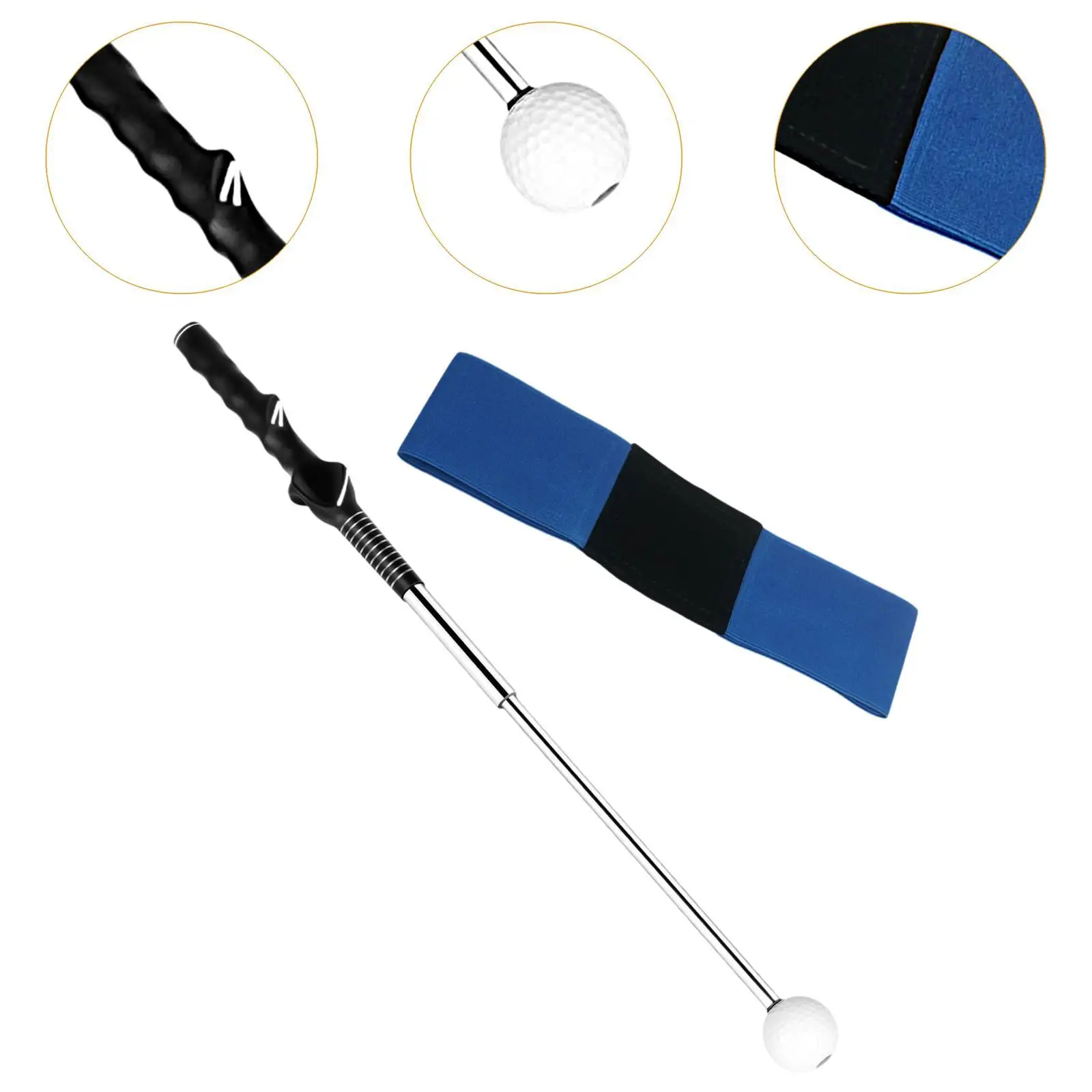 Golf Practice Warm Up Stick Stainless Steel Tempo Trainer Anti Slip Handle Alignment Aid for Home Backyard Indoor Outdoor Use