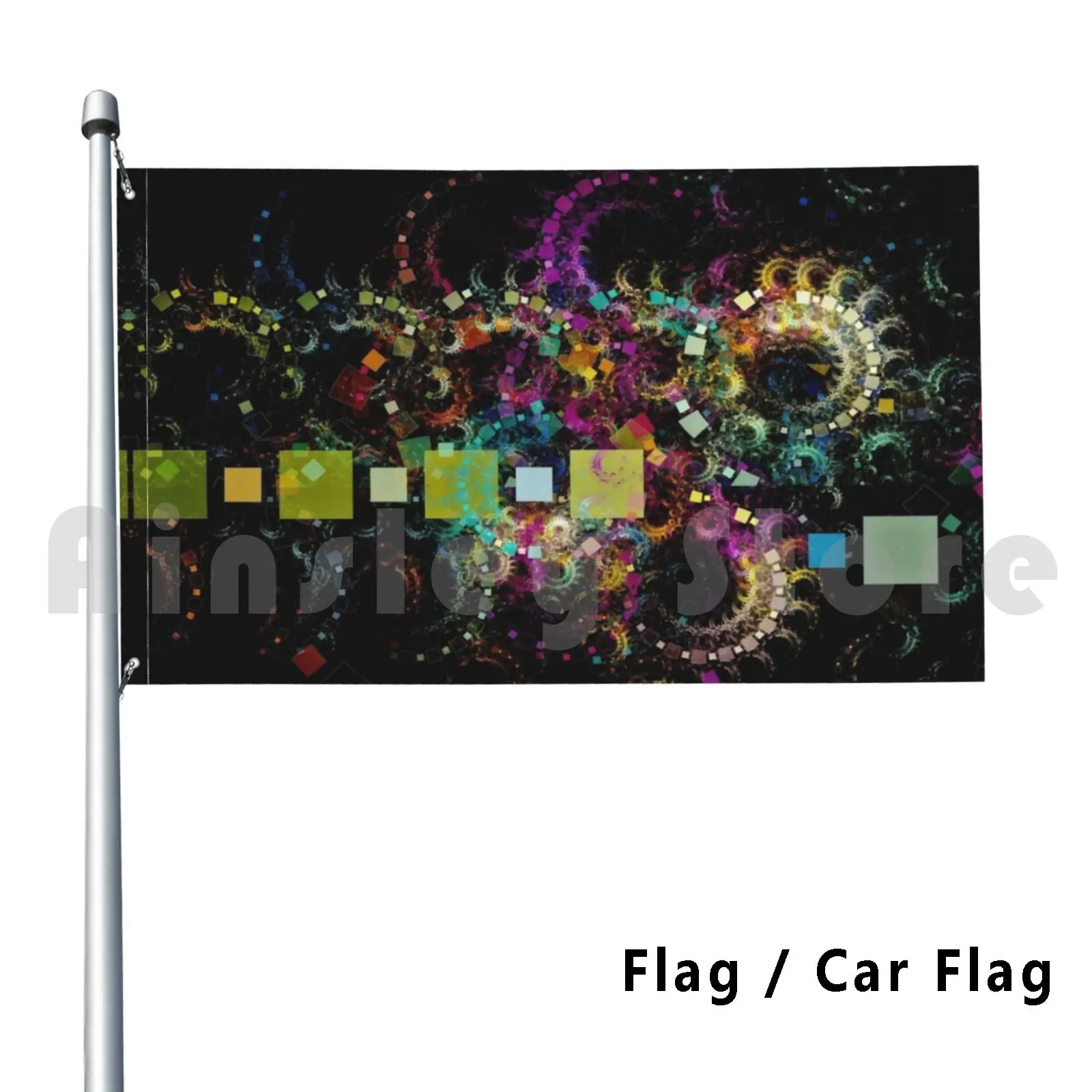 ? Da Fs Square Sign V1. Flag Car Flag Funny Ohdz Lights Abstract Cool Color Abstrac Fractal Futuristic