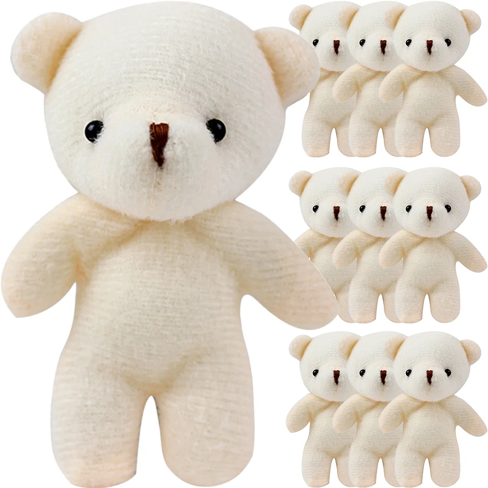 

10 Pcs Charm Mini Bear Child Baby Toys Little Cloth Pp Cotton Bulk Stuffed Animals for Kids Cartoon