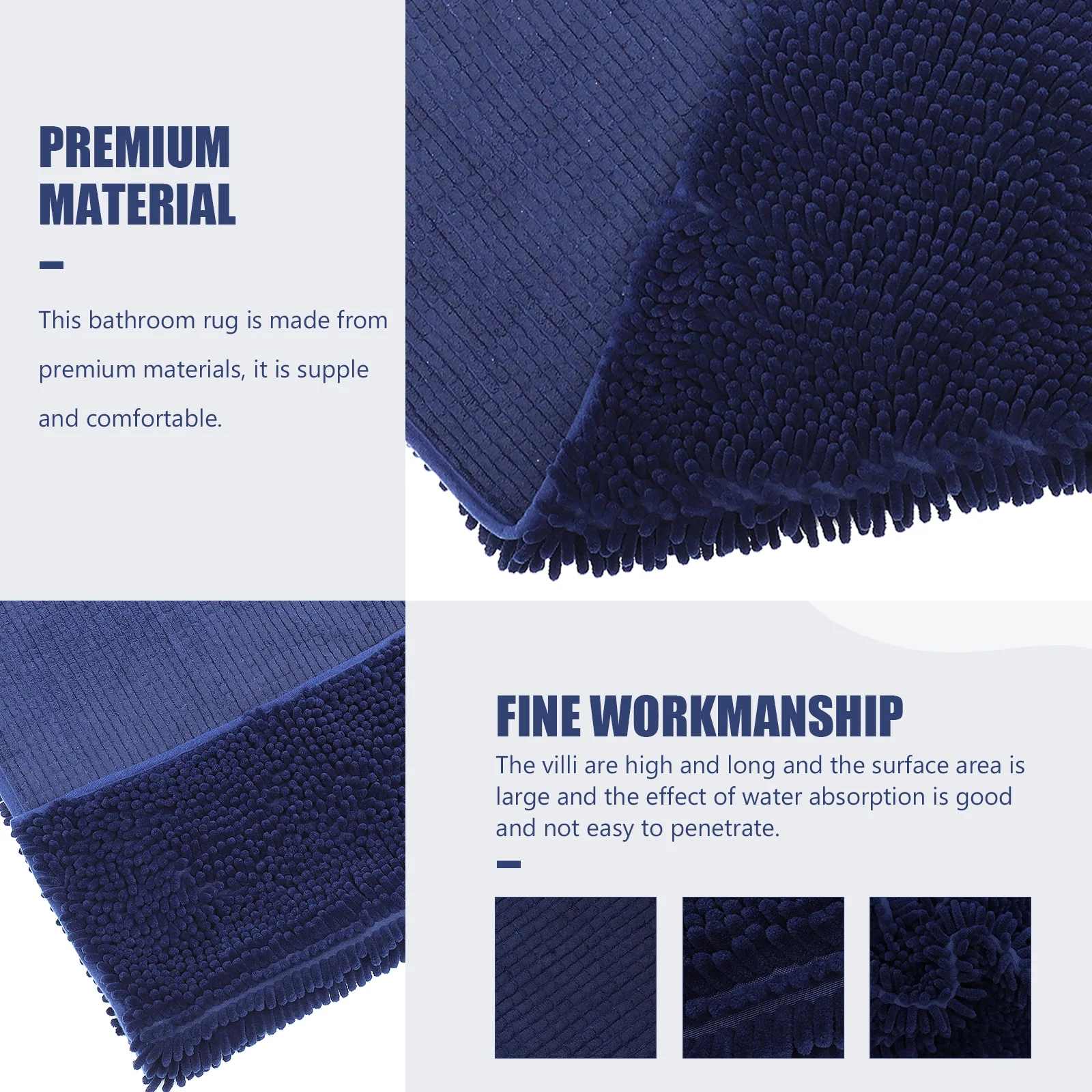

Oversize Blue Bathroom Rug Nonslip Bathtub Mat Water Absorbent Floor Mat For Home Hotel Pool Anti Skid Bath Mats Bathtub Mats