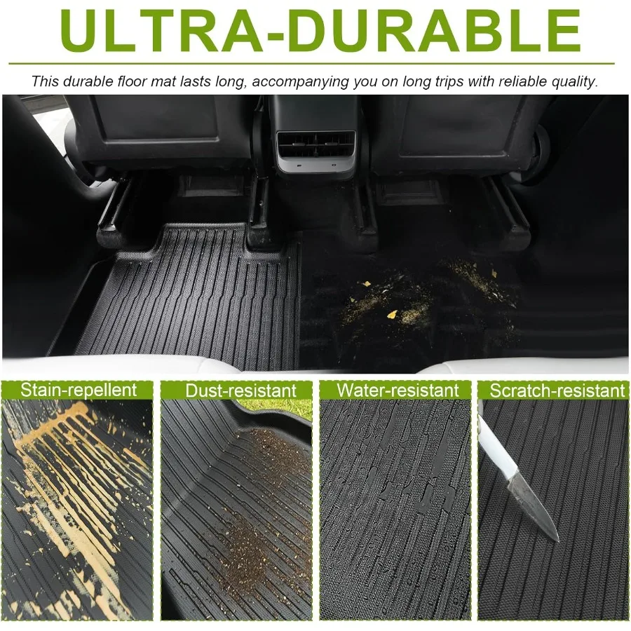 Zestaw dywaników samochodowych TPE na każdą pogodę do Escape 2020-2024 (niehybrydowy), obejmujący przednie i tylne rzędy siedzeń, 3-częściowy, czarny, wkładki do wnętrza samochodu, akcesoria.