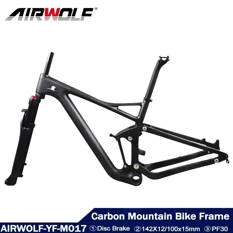 Airwolf T1000 Carbon Bike Shock Frame 29er Carbon Bike Frame 29 Mountain Carbon Bike Frame142*12mm Disc Brake Bicycle Hot Sale