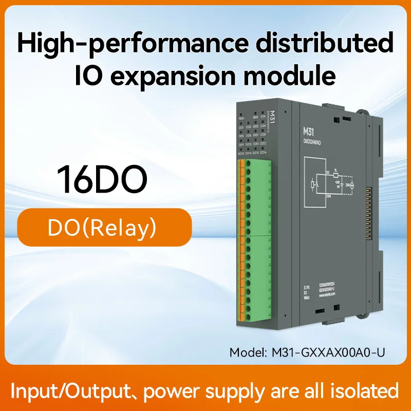 Remote IO Gedistribueerde IO NIEUWE Versie M31-AFAX4440G-U DI/DO/AO/AI RS485 RJ45 Modbus Met Uitbreidingsmodule CDEBYTE PNP NPN DIP