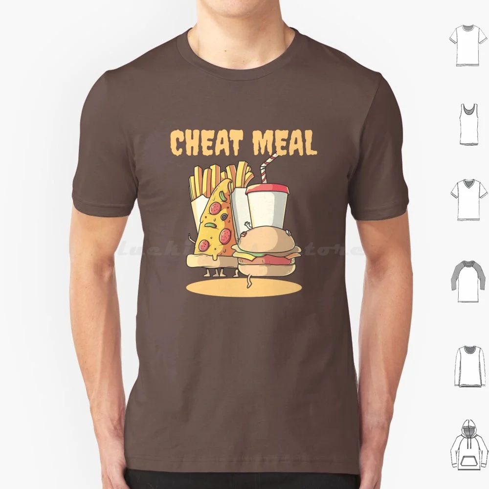 Cheat Meal T Shirt 6xl Cotton Cool Tee Cheat Day Meal Pizza Burger Fries Soda Diet Proef