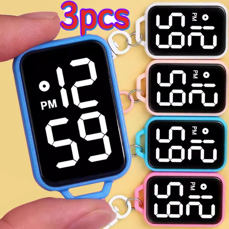 

3 шт., студенческие рюкзаки, часы, ключи, кулон, светодиодный брелок, карманные часы, немые электронные часы, школьные тестирование, ювелирные подарки