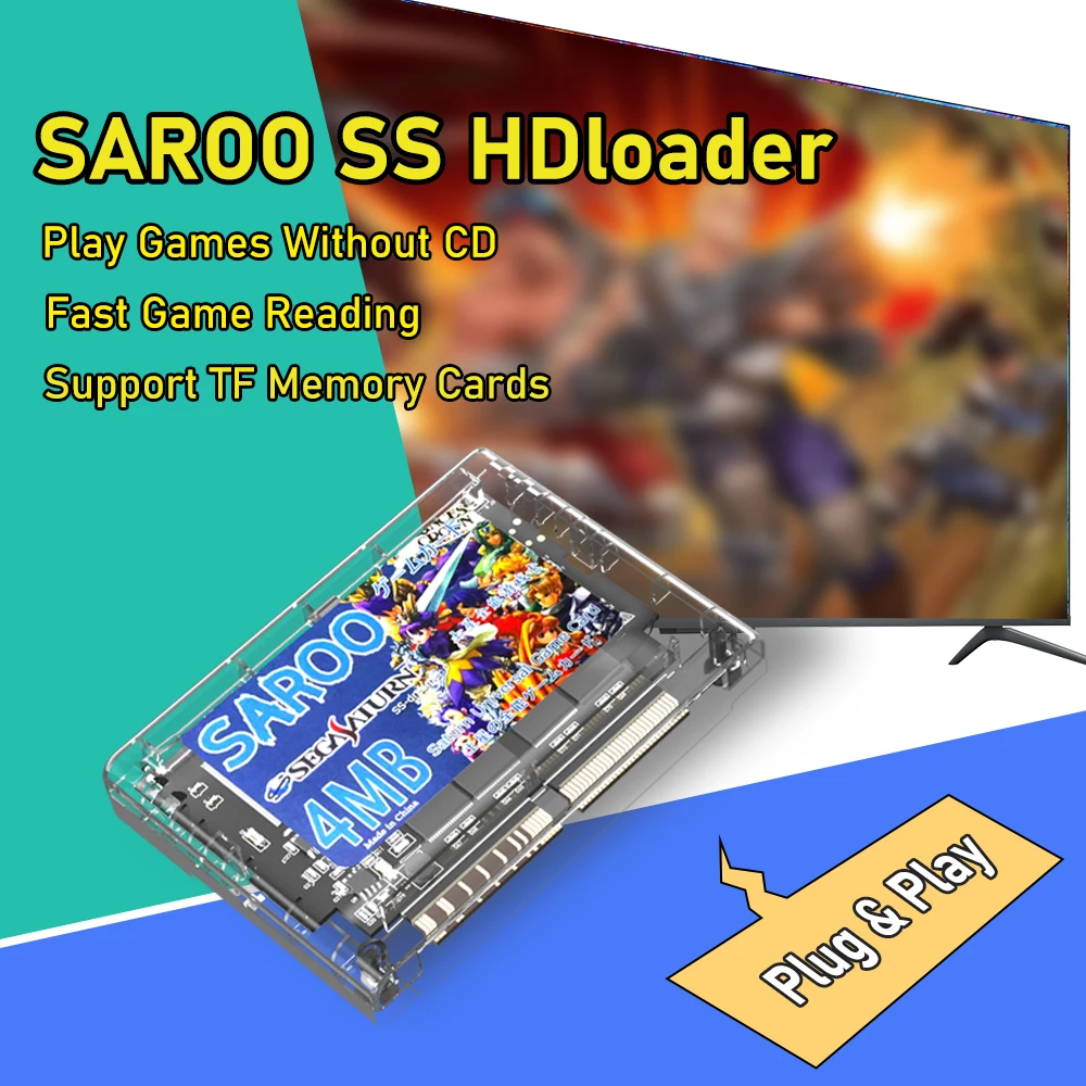 

2024 New SAROO SS HDLoader Play Games Without CD Saturn HDloader Plug and Play Support TF Memory Card Fast Game Reading