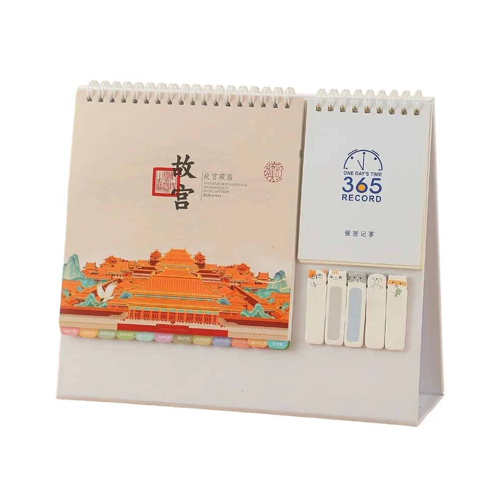 

Standing 2026 Desktop Desk Calendar Memo Function Thick Paper Writeable Calendar Foldable Time Management Desktop Paper Calendar