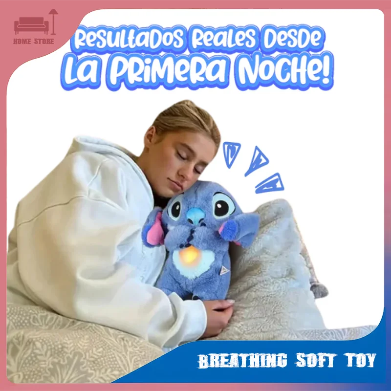 30 سنتيمتر Kawaii غرزة أفخم دمية رفيق النوم مع الصوت مهدئا الموسيقية المحمولة النوم لعبة ضوء دمية التنفس اللعب الهدايا
