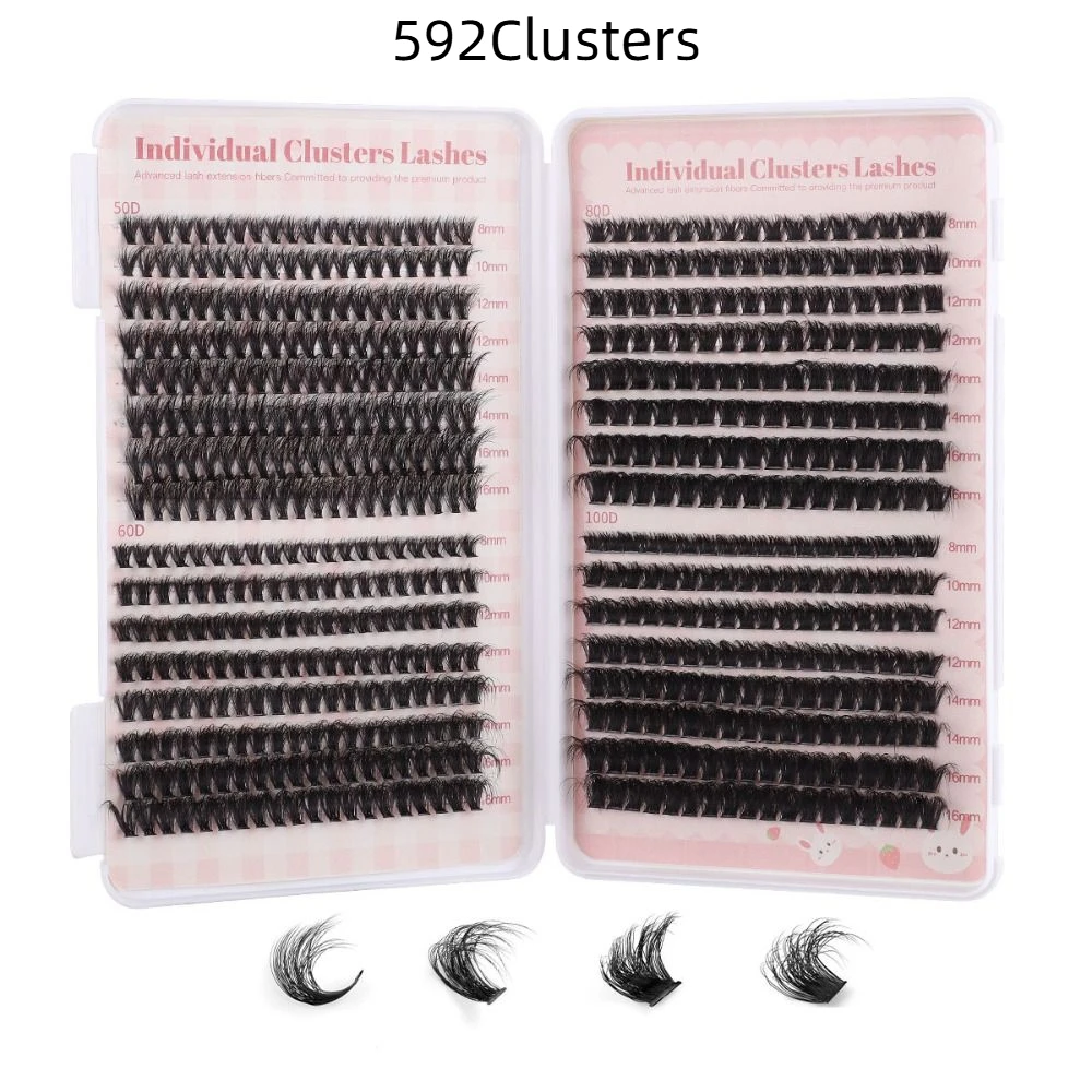 Cílios postiços individuais mistos, maquiagem diy, fofos, densos, de longa duração, segmentados, pacotes diários