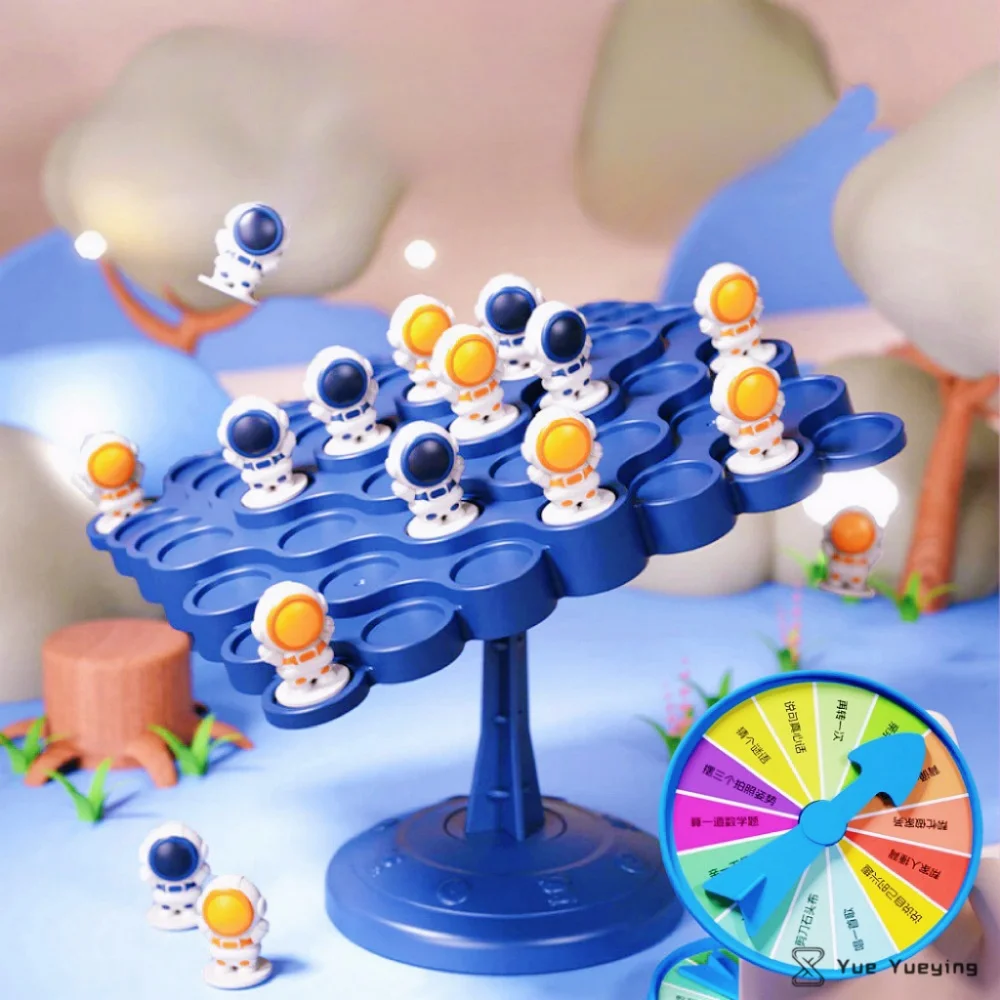 54PCS Kids Balance Tree Board Game Astronauts Balance Board Tabletop Party Funny Parent-Child Interactive Game Building BlockToy