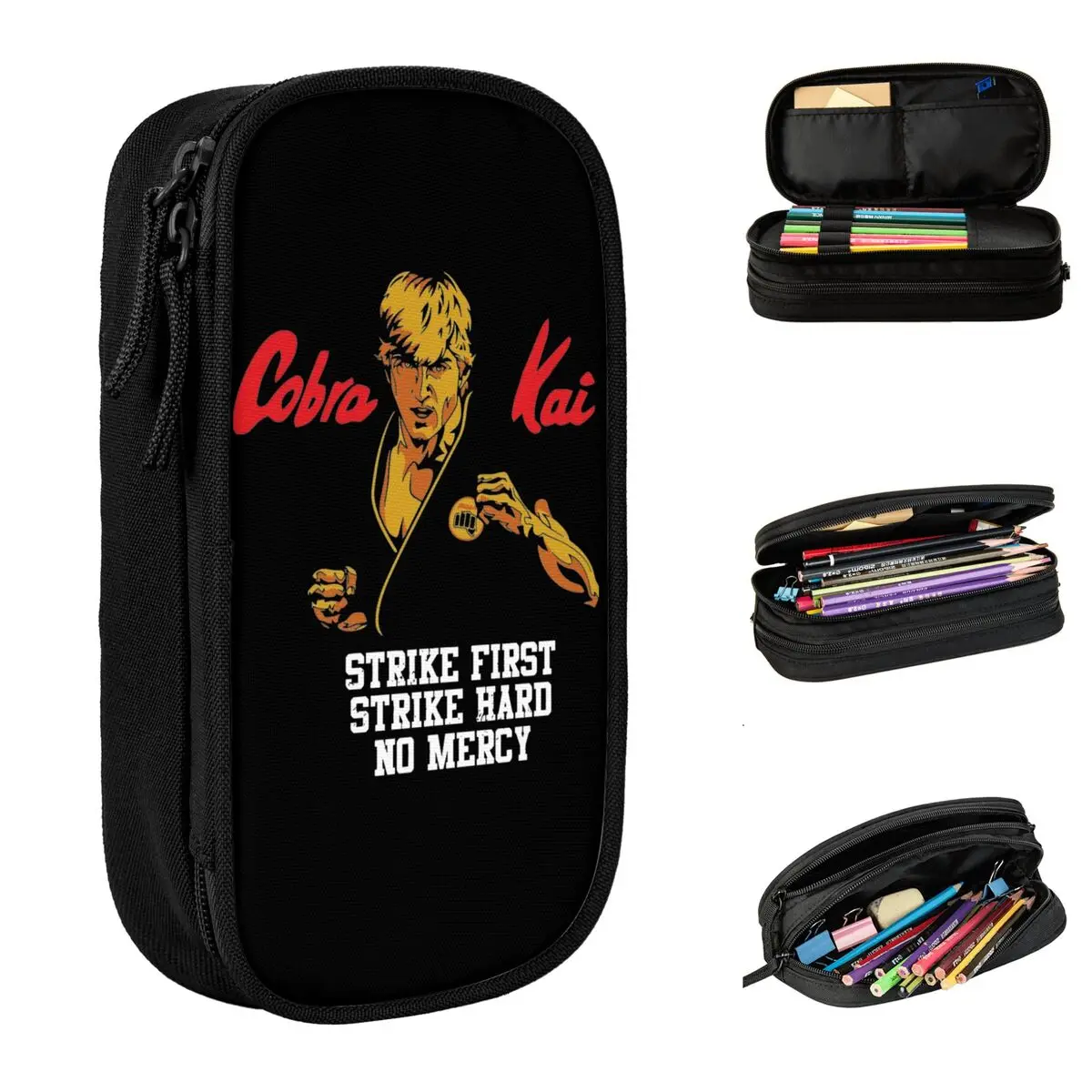 bonito johnny lawrence pencil cases pencil pouch pen holder para estudante grandes bolsas de armazenamento presentes para estudantes cobra kai 01