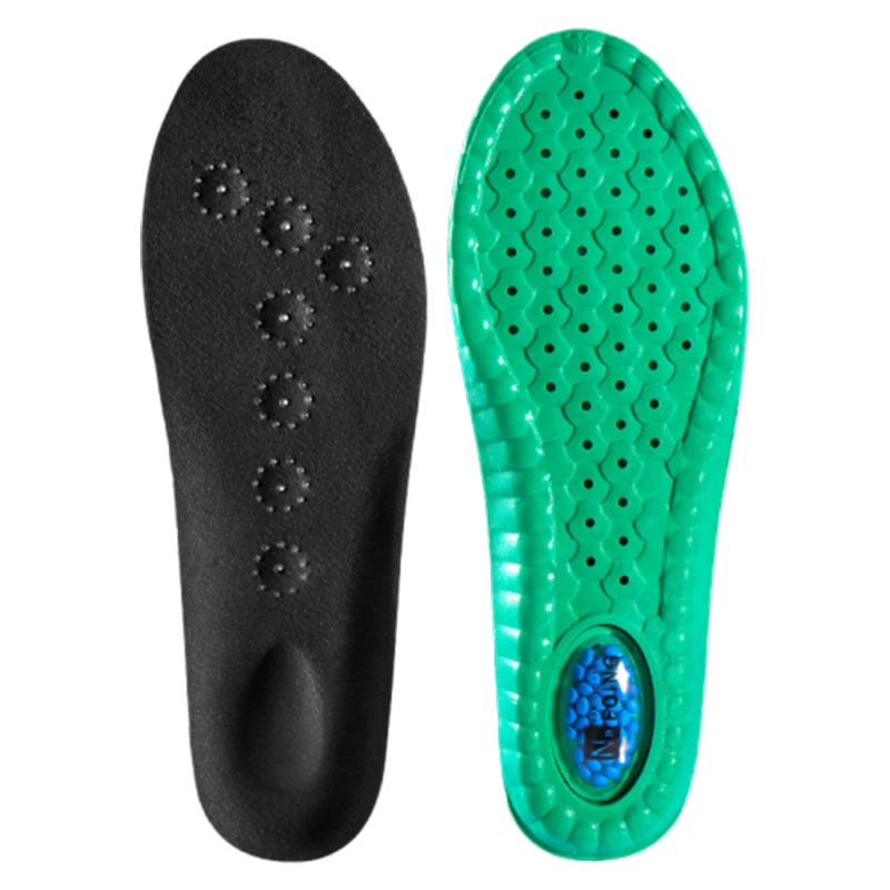 Semelles intérieures de Sport à Absorption des chocs, coussin d'air EVA vert, Support de voûte plantaire respirant, chaussures orthopédiques, pour hommes et femmes, soins des pieds