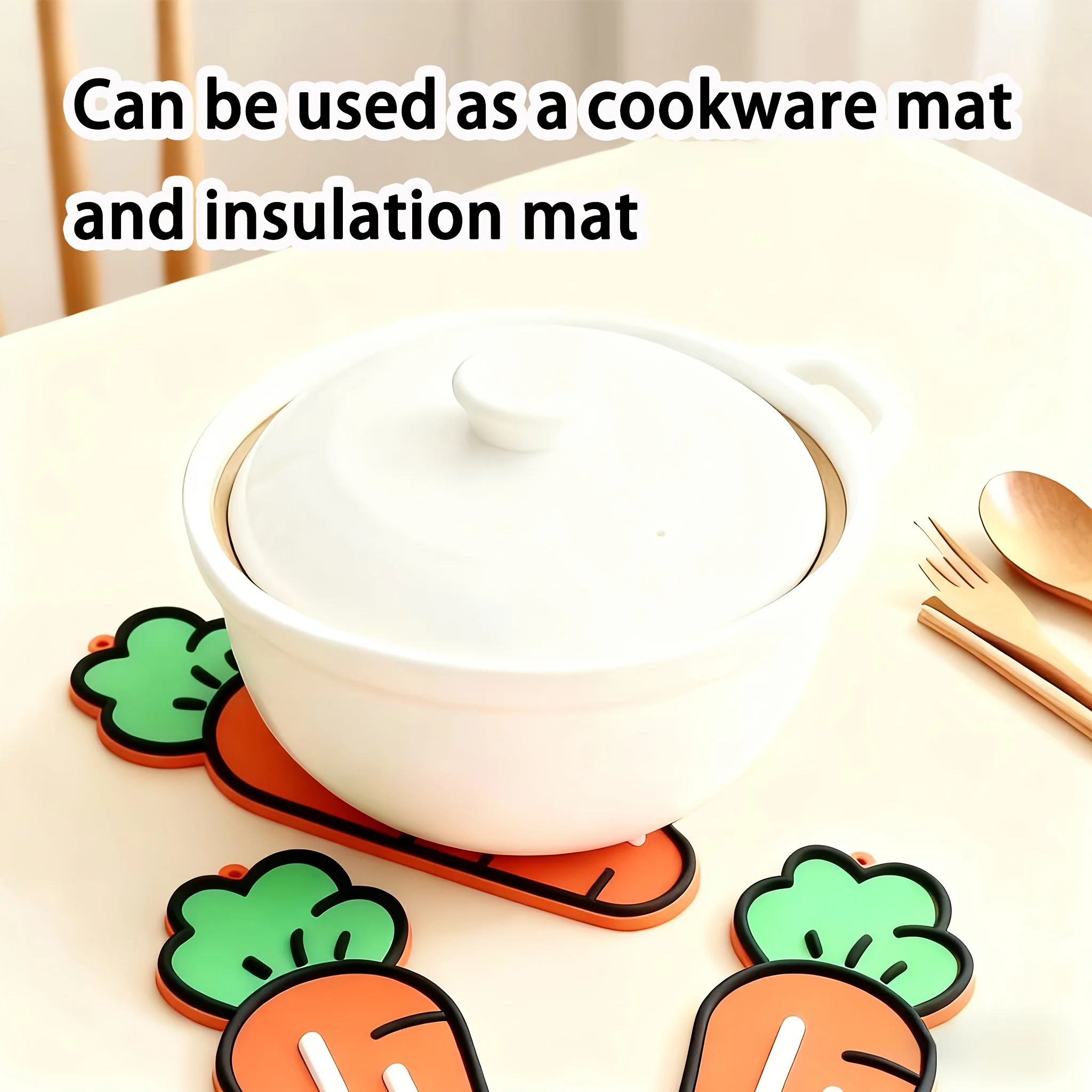 Cute Carrot-Shaped Kitchen Mat -Dish Rack Accessory and Pot 