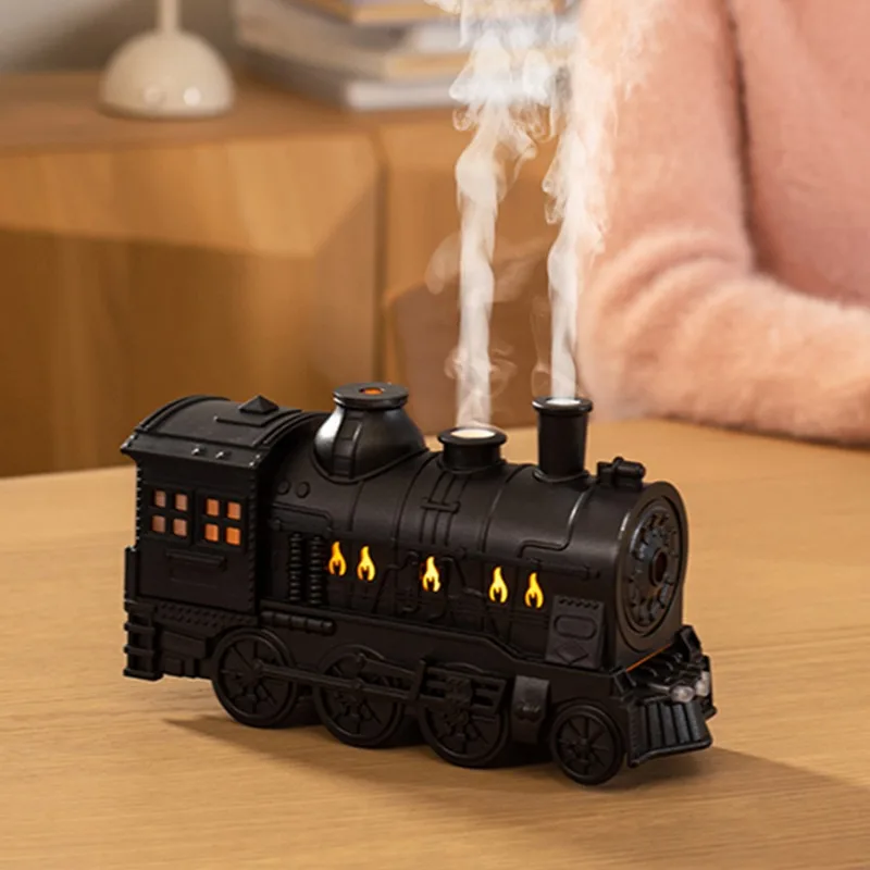 Retro Style Desktop Aromatherapy Machine Smoke Ring Small Train Design Air Humidifier Dual Spray Heavy Fog Fragrance Gift - view 3