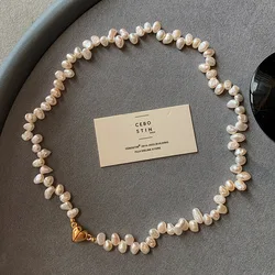 New Arrival Romantic Love Heart Irregular Natural Baroque Freshwater Pearl 14K Gold Filled Ladies Chains Necklace Jewelry Gifts