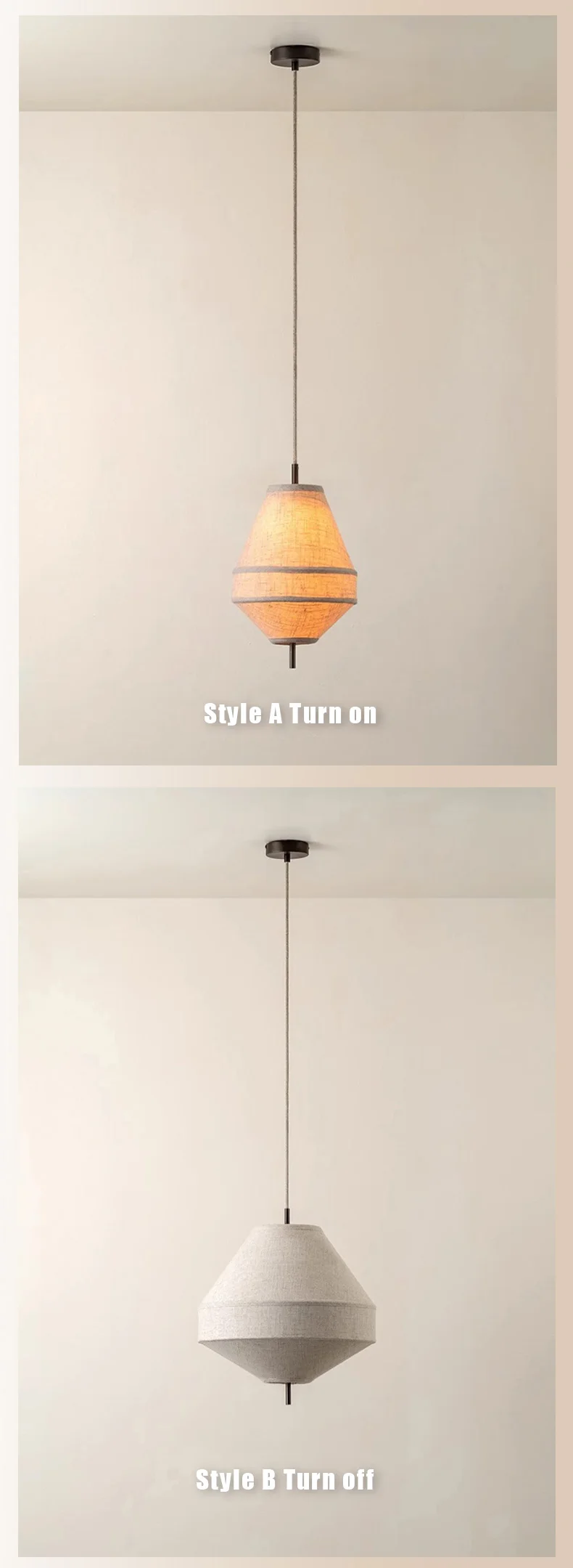 Japanese Wabi Sabi Fabric Pendant Light image 5